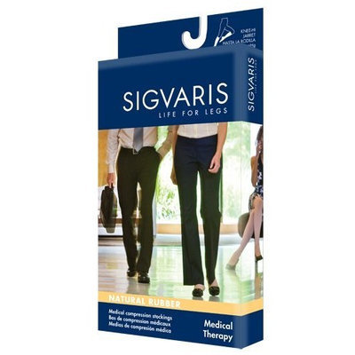 Sigvaris 500 Natural Rubber 40-50 mmHg Open Toe Unisex Thigh High Sock with Grip-Top Size: L3