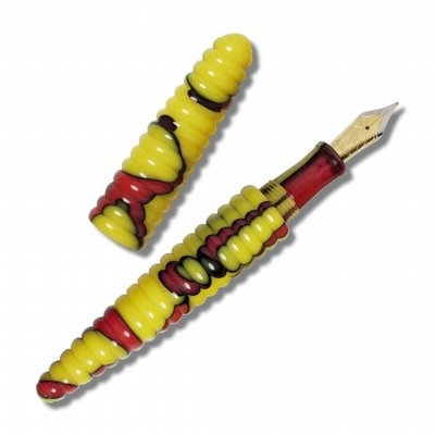 Acme Studios P2H04F Yellow And Red Rings Fountain Pen