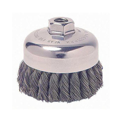 Weiler General-Duty Knot Wire Cup Brushes - sr-4 .014 ss 5/8-114in dia sin