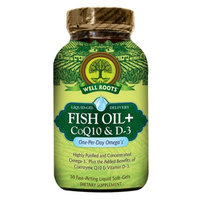 Well Roots Fish Oil + CoQ10 & D3, Softgels