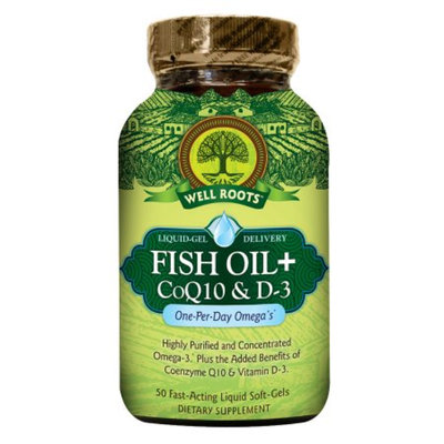 Well Roots Fish Oil + CoQ10 & D3, Softgels