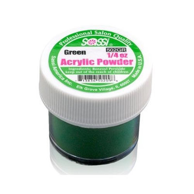1/4 Ounce Green Acrylic Powder by Sassi for Beautiful Nails