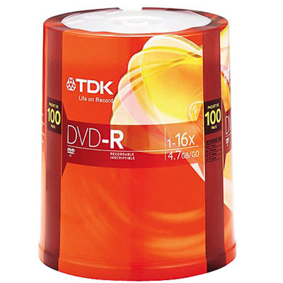 TDK Electronics 48520 DVD-R 16x 100 pk spindle