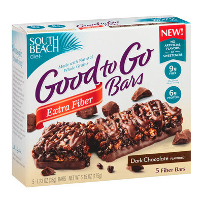 South Beach Diet Good to Go Bars Dark Chocolate Fiber Bars with Extra Fiber