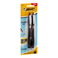 BIC Atlantic .7mm Medium Retractable Black Gel Pen - 2 CT