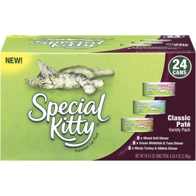 Special Kitty Premium Classic Pate Variety Pack Cat Food, 24ct