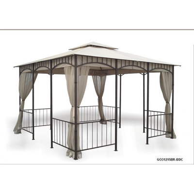 Dc America DC America GO31215BR-BDC-GM Gazebo with Insect Screen: GO31215BR-BDC