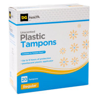 DG Health Unscented Plastic Tampons - Regular - 20 ct