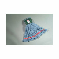 Rubbermaid Commercial Products Medium Web Foot Wet Mop with Green Headband in Blue