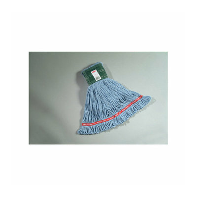 Rubbermaid Commercial Products Medium Web Foot Wet Mop with Green Headband in Blue
