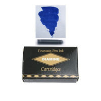 Pk/18 DIAMINE Fountain Pen Ink Cartridges, IMPERIAL BLUE