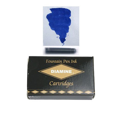 Pk/18 DIAMINE Fountain Pen Ink Cartridges, IMPERIAL BLUE