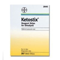 Bayer Ketostix reagent strips in foil, to test ketone body in urine, Model : #2640 - 20 ea