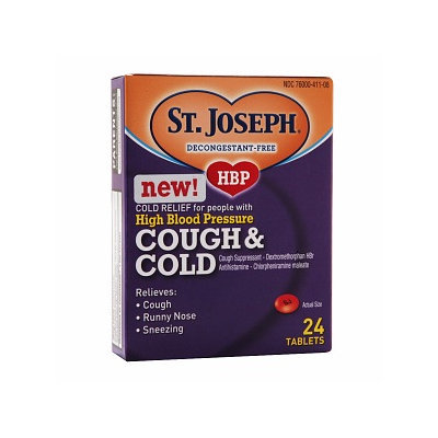 St. Joseph High Blood Pressure Cough & Cold Tablets