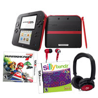 Current's Tackle Nintendo 2DS Red Mariokart 7 Bundle with Silly Bandz & Accessories
