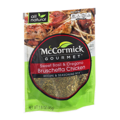 McCormick® Gourmet Sweet Basil & Oregano Bruschetta Chicken Recipe & Seasoning Mix