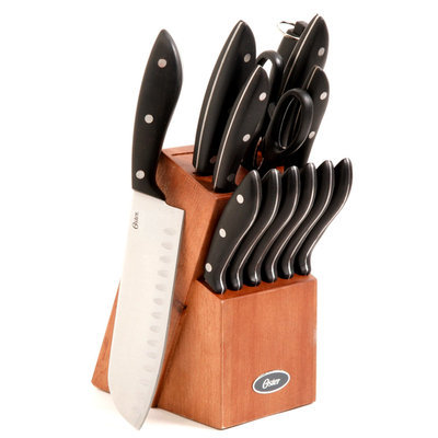 Gibsonusa Oster Huxford 14-piece Stainless Steel Knife Block Set
