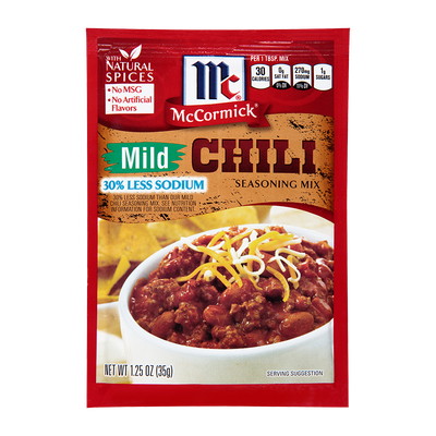 McCormick® Mild Chili Seasoning Mix 30% Less Sodium