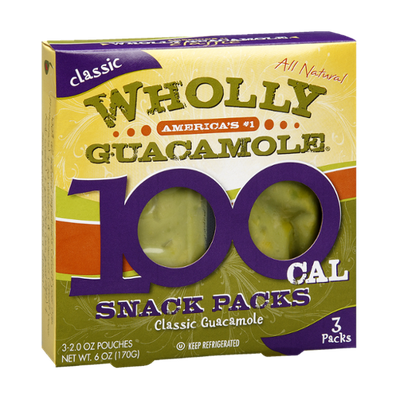 Wholly Guacamole Classic Guacamole 100 Cal Snack Packs