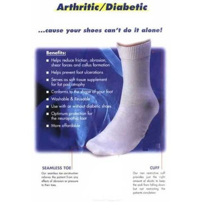 Healiohealth 3 Pairs Diabetic Socks For Foot Pain And Neuropathy - Medium - Crew (Size 10-13)