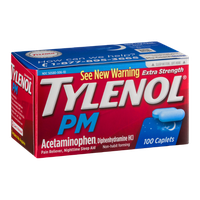 Tylenol PM Extra Strength Pain Reliever Nighttime Sleep Aid Caplets - 100 CT