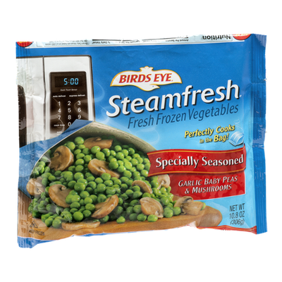 Birds Eye Steamfresh Specially Seasoned Garlic Baby Peas & Mushrooms