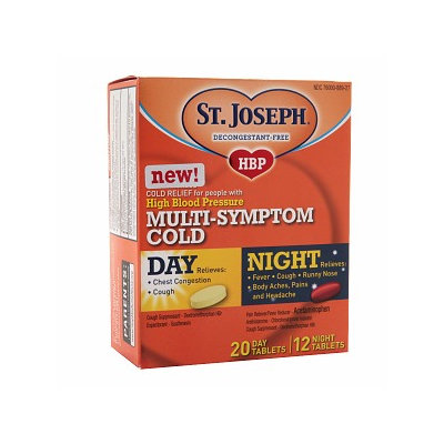 St. Joseph High Blood Pressure Day/Night Multi-Symptom Cold Tablets