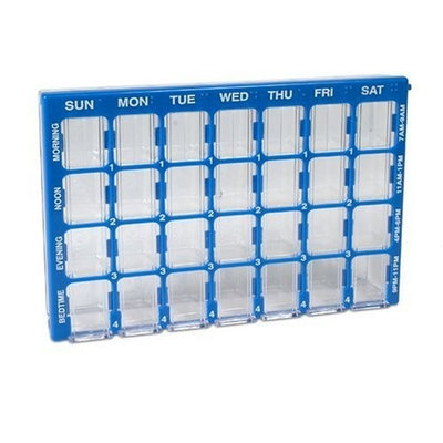 Ezy Dose Four-a-day Weekly Maxi-pharmadose Medication Organizer Assorted Colors