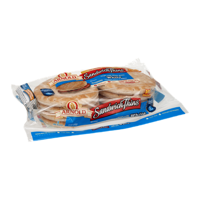 Arnold Sandwich Thin Rolls White - 8 CT