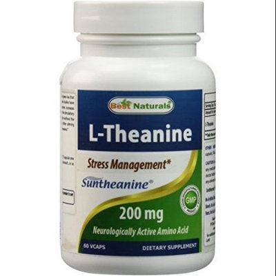 1 L-Theanine 200 Mg 60 Vcaps By Best Naturals Featuring Clinically Proven Suntheanine - Essential For Stress Management