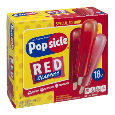 Popsicle Red Classics Ice Pops Cherry Raspberry Strawberry