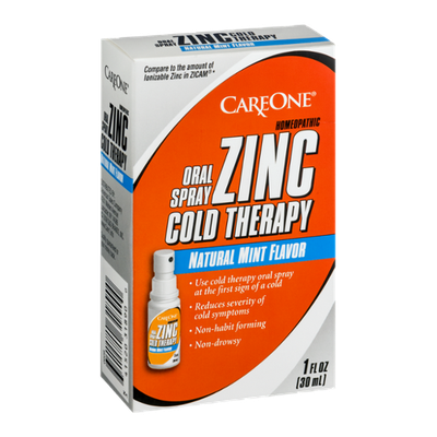 CareOne Zinc Cold Therapy Oral Spray Natural Mint Flavor
