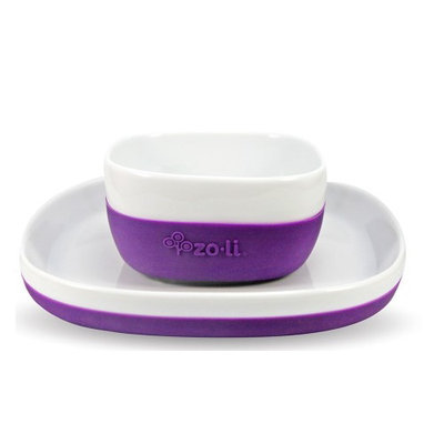 ZoLi NOSH Ceramic Bowl & Plate Set - Purple