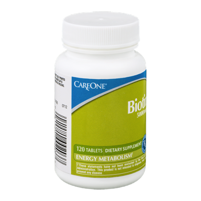 CareOne Biotin 5000mcg Dietary Supplement Tablets - 120 CT