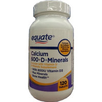 Equate - Calcium 600+D+Minerals 600 mg, 120 Tablets