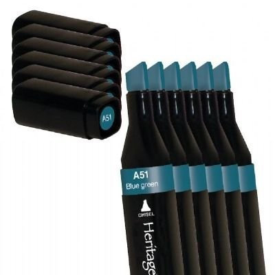 Heritage A-Line Alcohol Marker Blue Green 6/Box
