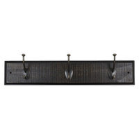 Sumner Street Home Hardware 3 Hook Rustic Modern Rail - Ebony/Brass