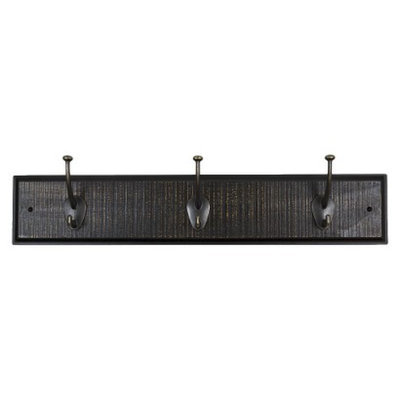 Sumner Street Home Hardware 3 Hook Rustic Modern Rail - Ebony/Brass