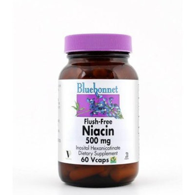 Bluebonnet Flush Free Niacin 500 mg Vegetable Capsules, 60 Count