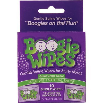 Little Busy Bodies, LLC Boogie Wipes On The Run, Great Grape, 10 Sachets (Pack of 12)