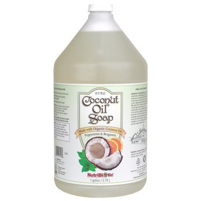 Nutribiotic Pure Coconut Oil Soap, Peppermint & Bergamot, 1 Gal