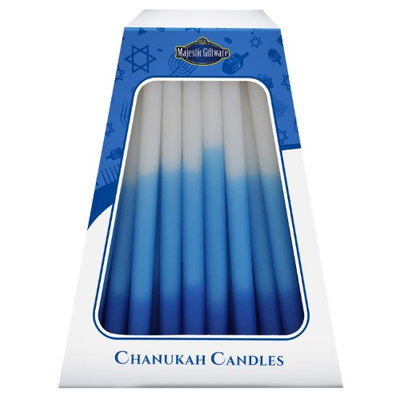 Artsy Casa Lamp Lighters Ultimate Judaica Chanukah Candles - European Collection - 45 Pack - Blue/White - 6