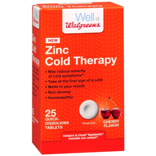 Walgreens Zinc Cold Therapy Tablets, Cherry, 25 ea