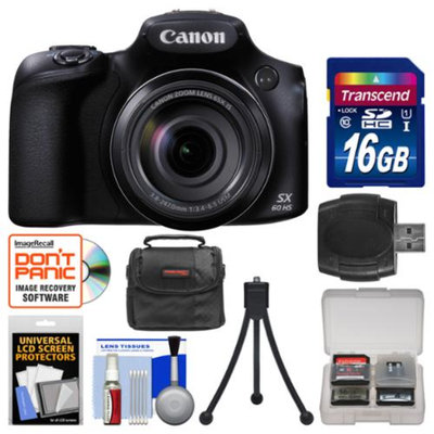 Canon PowerShot SX60 HS Wi-Fi Digital Camera with 16GB Card + Case + Flex Tripod + Accessory Kit