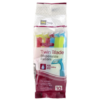 DG Body Women's Twin-Blade Disposable Razors - 10 ct