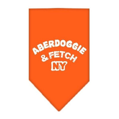 Mirage Pet Products Aberdoggie NY Screen Print Bandana for Pets, Large, Orange