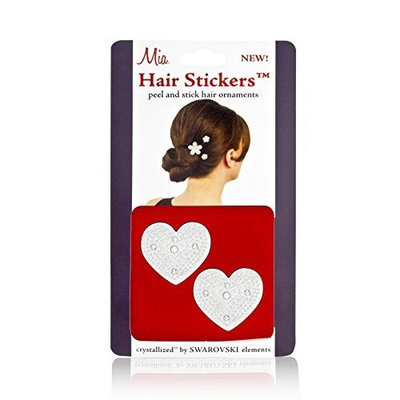 Mia Hair Stickers - Small Model No. 04702 - 2 Silver Hearts