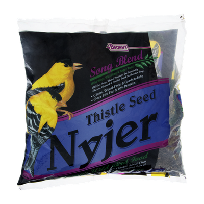 Brown's Song Blend Thistle Seed Nyier Premium Wild Bird Food.