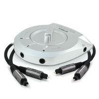Nyrius Digital Audio Optical Toslink 3-Way Selector with 4 Digital Audio Optical Toslink Cables