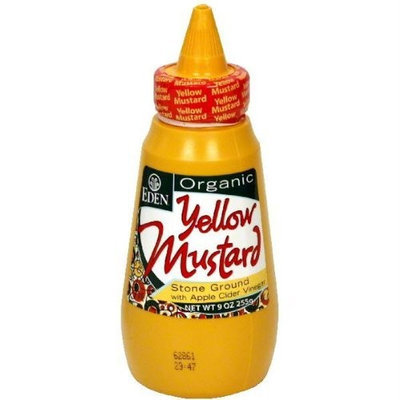 Eden Foods 100% Organic Yellow Mustard, Squeeze Bottle 9 oz. (Pack of 12)